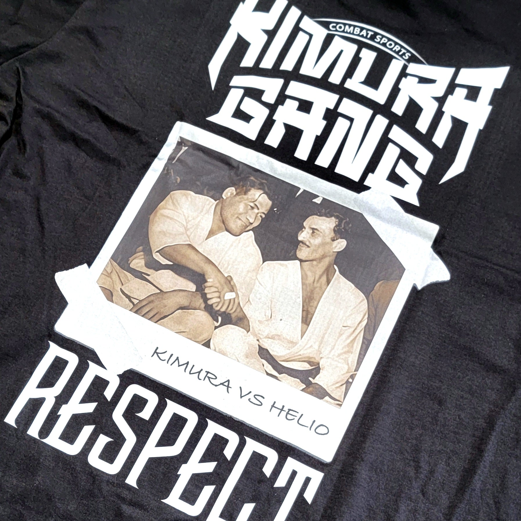 Black t-shirt with 'Kimura Gang' graphic and martial arts design