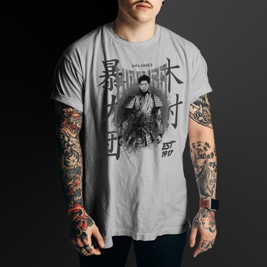 "Masahiko"  Premium Oversized Tee Gray/Gray